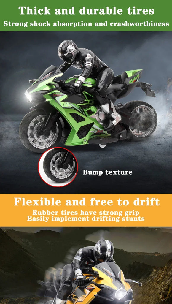 High-Speed Remote Control Stunt Motorbike 360° Rotation Drift RC Motorcycle Toy for Kids