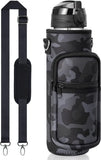 32 oz Motivational Water Bottle with Sleeve – Leakproof BPA-Free Bottle with Straw, Time Marker & Adjustable Strap Carrier (1L) thumbnail 24