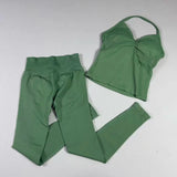 Women’s Seamless Yoga Gym Set – Backless Tank Top & High Waist Scrunch Shorts (2PCS) thumbnail 32