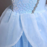 Cinderella Princess Cosplay Dress for Girls – Ball Gown Sequin Tutu Puff Mesh Summer Dress for Birthday & Carnival thumbnail 6