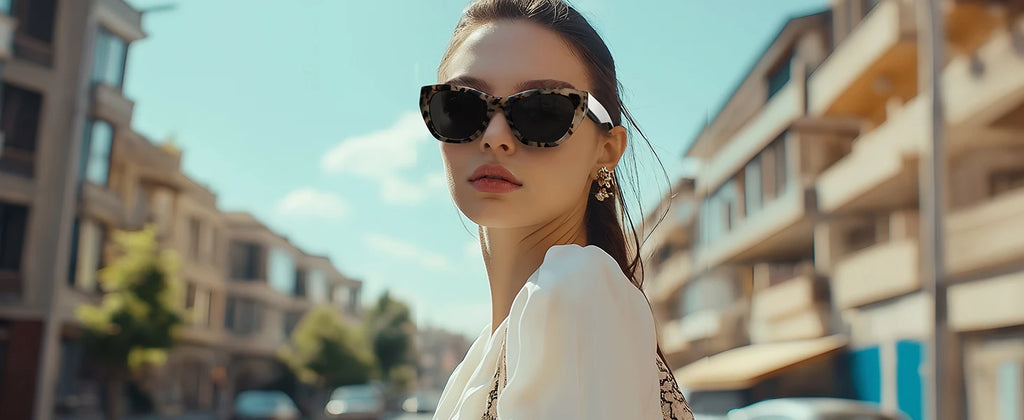 ZENOTTIC Butterfly Polarized Prescription Sunglasses Handmade Acetate Square Optical Shades for Women – Custom Myopia, Hyperopia & Astigmatism Lenses