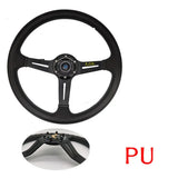 Universal 14 Inch Racing Steering Wheel Deep Dish PU Leather Drift Steering Wheel with ND Logo – Black thumbnail 13