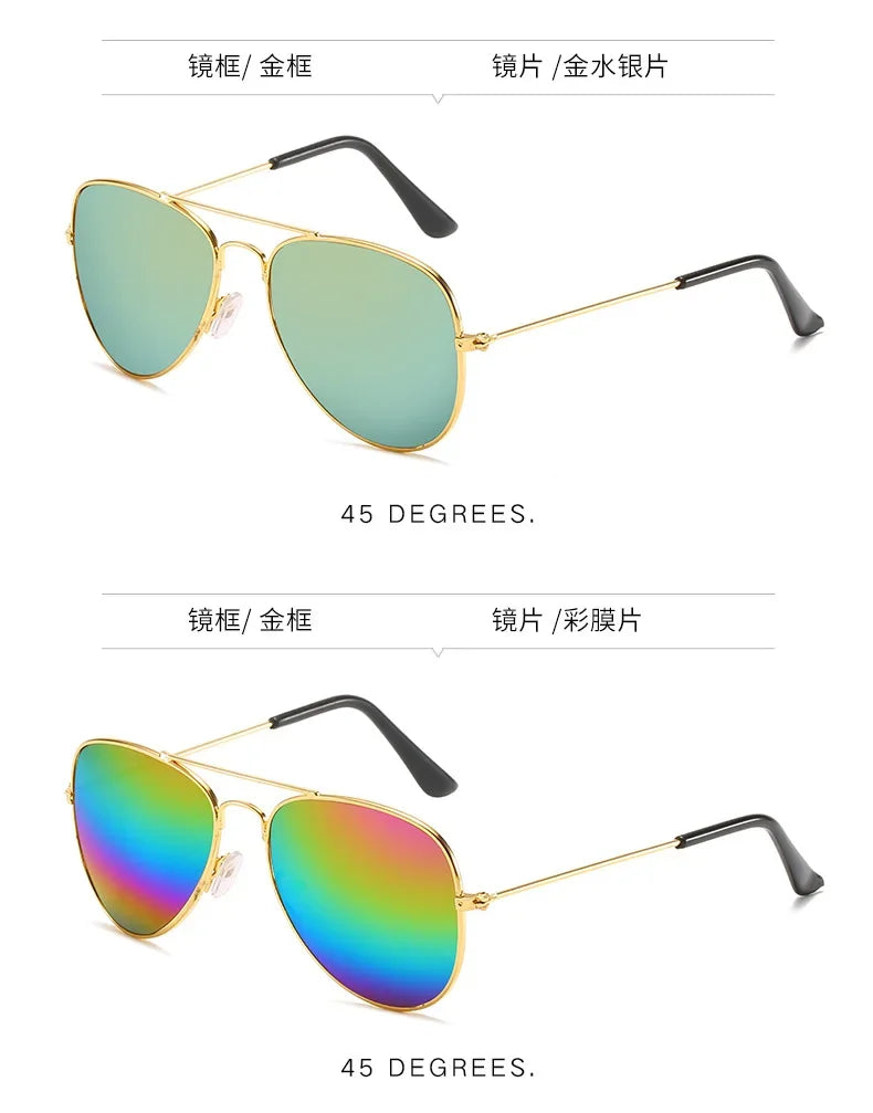 Kids Polarized Pilot Sunglasses UV400 Outdoor Sports Cycling Metal Frame Glasses for Boys and Girls