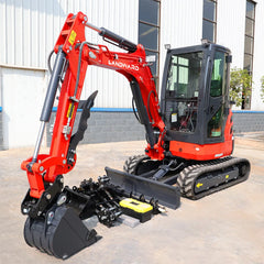 LANDWARD CE Euro 5 Mini Excavator 3.5 Ton with Kubota Engine – Customizable Home & Farm Crawler Excavator