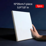 5pcs White Blank Square Artist Canvas Wooden Frame Cotton Boards for Oil, Acrylic & Watercolor Painting thumbnail 27