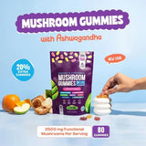 BIYODE 80 Count Organic Mushroom Gummies with Ashwagandha & Lions Mane – Immune Support, Brain Boost, Vegan Formula thumbnail 5