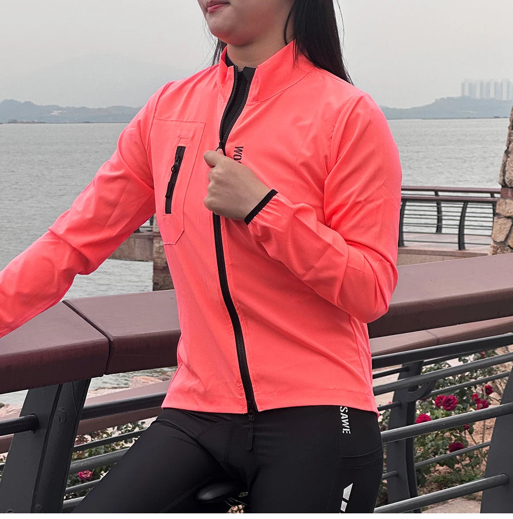 WOSAWE Women's Waterproof Cycling Windbreaker Jacket