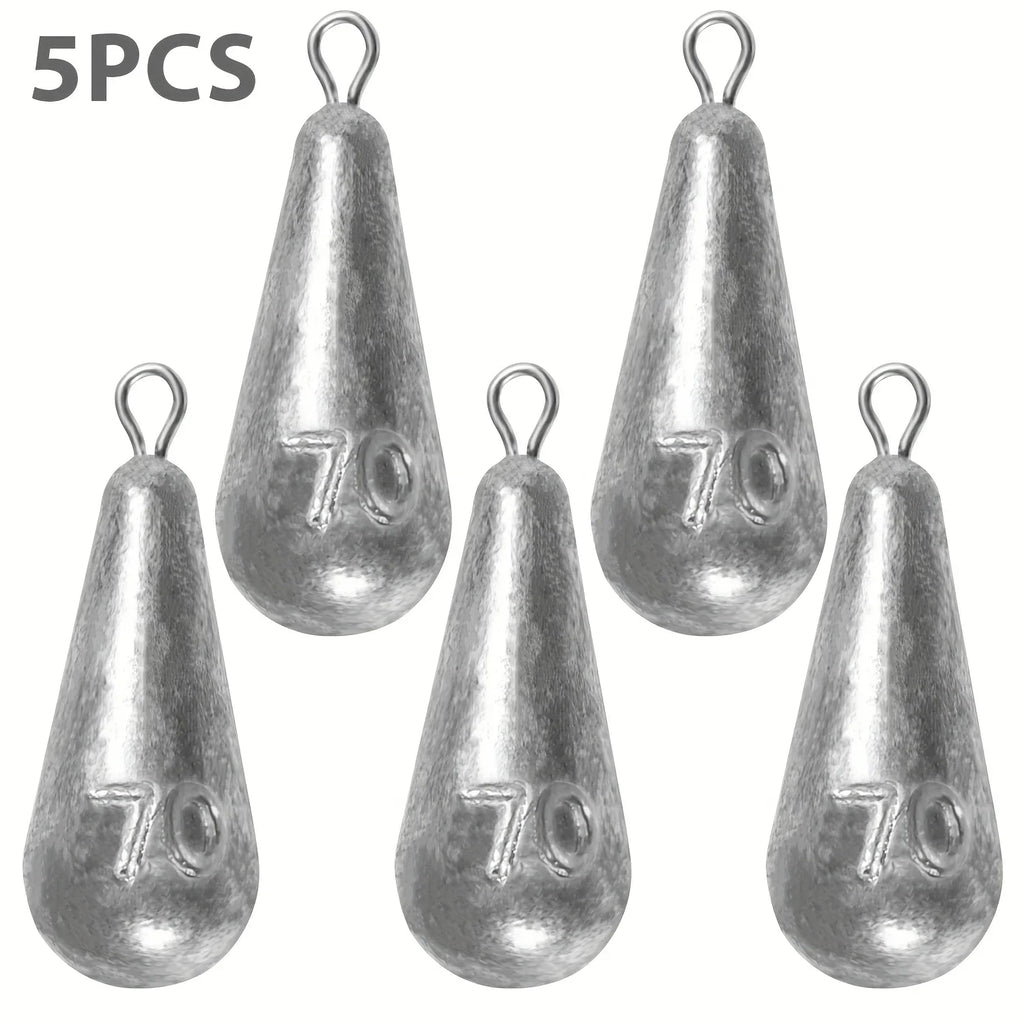 Premium Teardrop Fishing Weights Sinkers – 10 Sizes Lead Drop Shot Weights with 360° Swivel for Freshwater & Saltwater