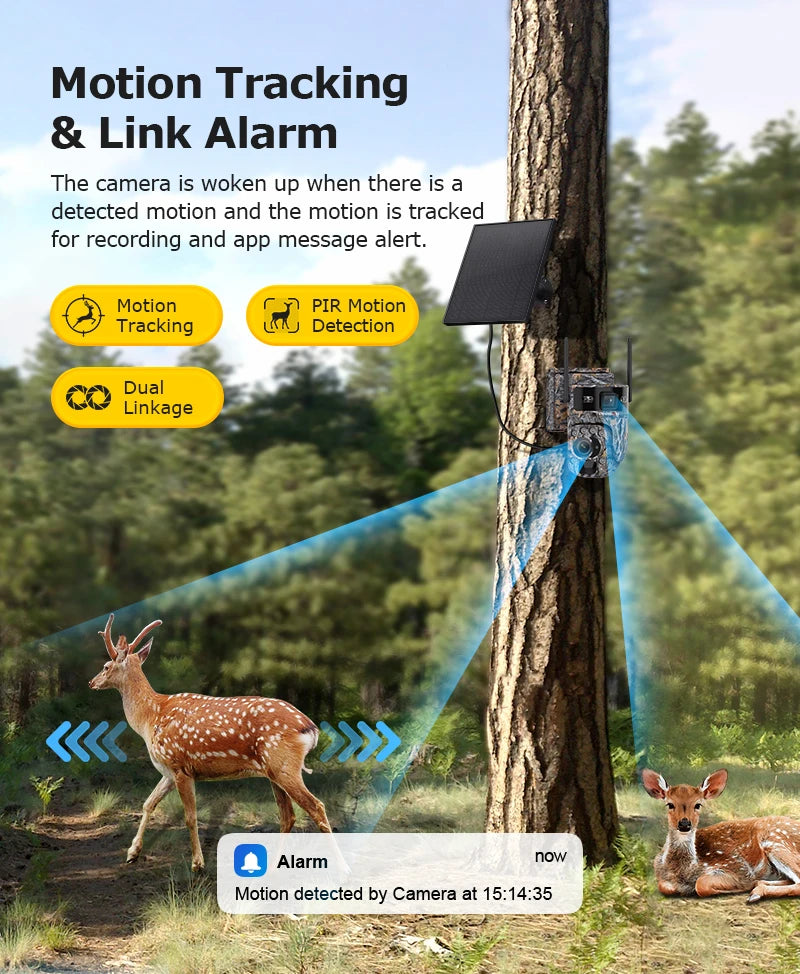 LS VISION Dual Lens Solar Security Camera – 4K WiFi/4G Wireless Outdoor Camera with Auto Tracking, 60X Zoom & Night Vision