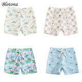 Blotona Boys Swim Trunks – Dinosaur, Plaid & Turtle Print Toddler Board Shorts thumbnail 1