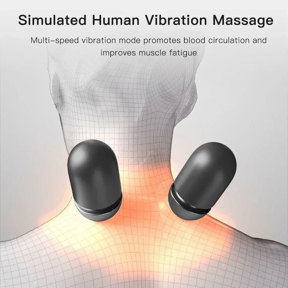 Electric Neck Massager Pillow Cervical Stretcher with Heat & Vibration – Orthopedic Neck and Back Support
