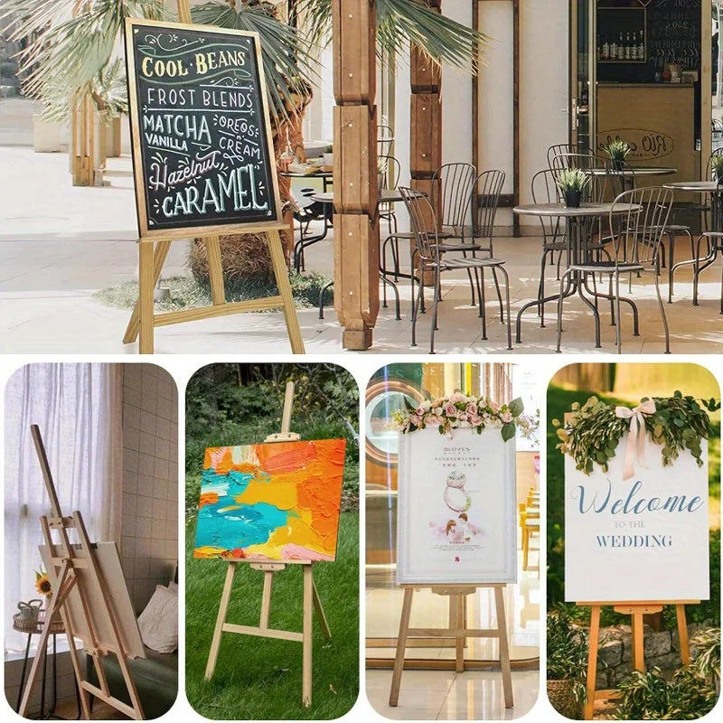 Adjustable Wooden A-Frame Easel 59.06 Inch Portable Canvas Stand for Painting, Sketching and Events