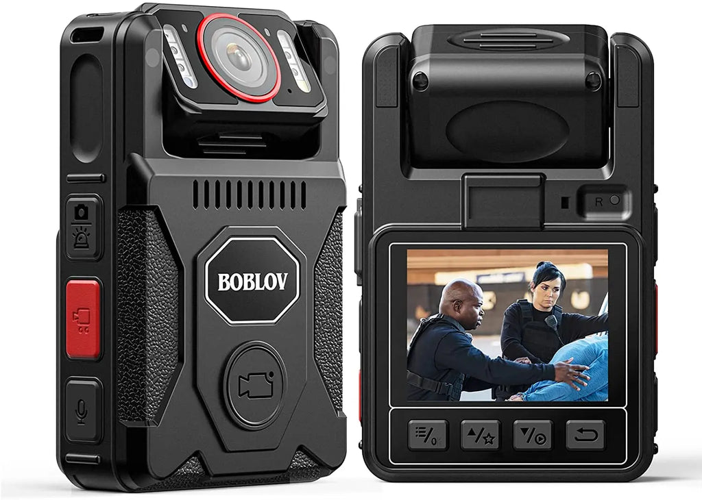 BOBLOV M7 Pro 4K GPS Body Mounted Camera 128GB, 180° Rotating Lens, 4000mAh Battery, 15-Hour Recording Bodycam