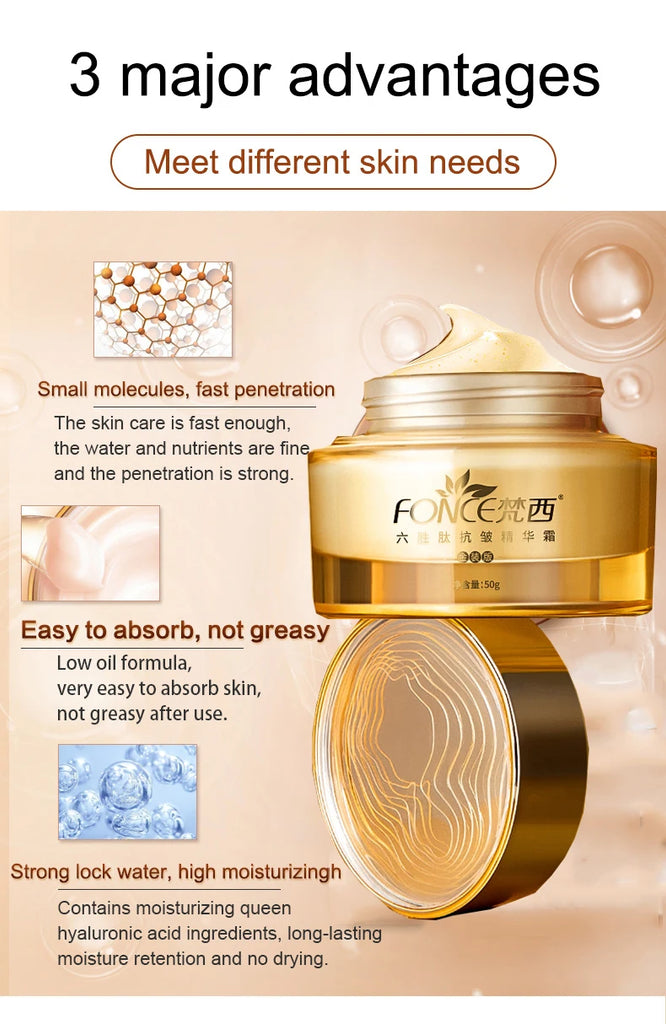 Korea Anti Aging Peptide Face Cream 50g – Hydrating Wrinkle Remover & Firming Day Night Moisturizer