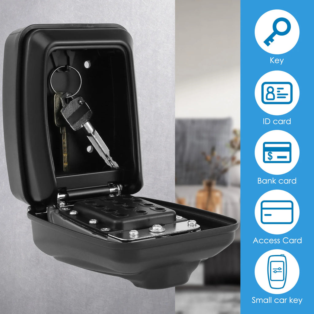 Password Lock Box – Anti-theft Wall-mounted Key & Card Safe