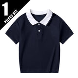 Children's Summer Color Matching Polo Shirt – Casual Short Sleeve Top for Boys & Girls thumbnail 40