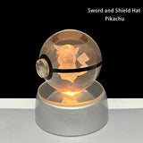 Pokemon 5cm Crystal Ball 3D LED Night Light – Pikachu, Charizard, Gengar & Eevee Gift Model thumbnail 26