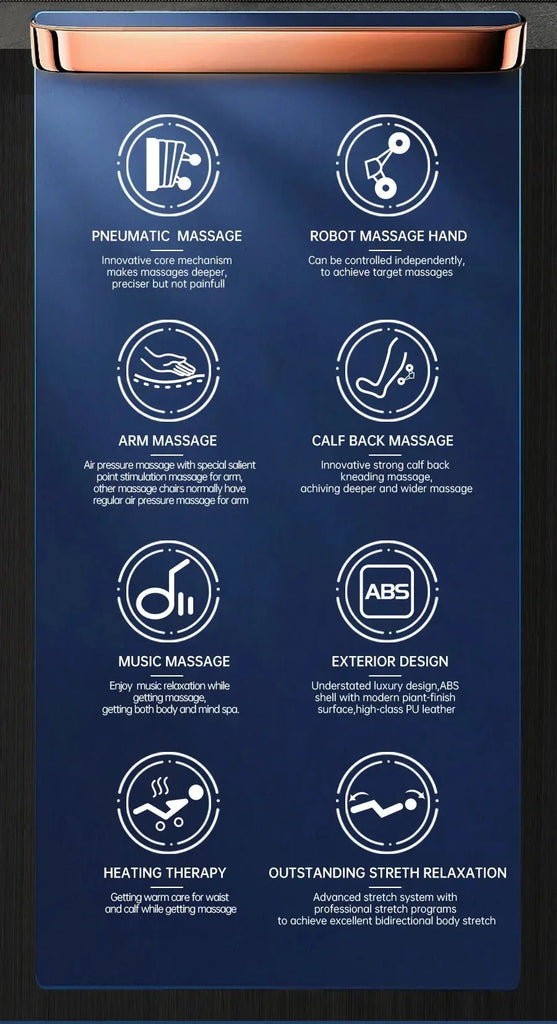 Full Body Elastic Massage Chair with Voice Control, Heating & Foot Roller – LCD Remote, OUCEY