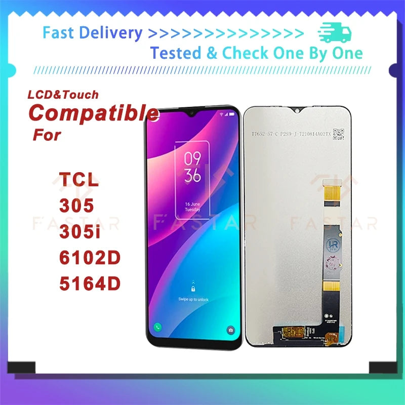 6.52" LCD Touch Screen Digitizer Assembly Replacement for TCL 305 305i 5164D