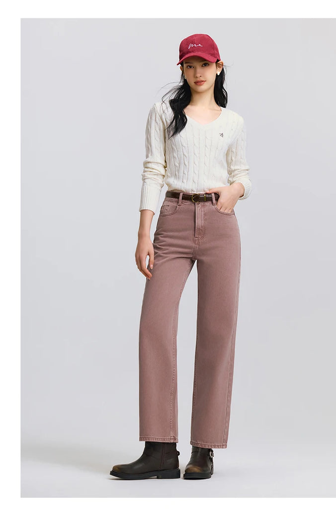 Semir Women’s Vintage Wide-Leg Jeans 2025 Spring Soft Cotton Denim Trousers