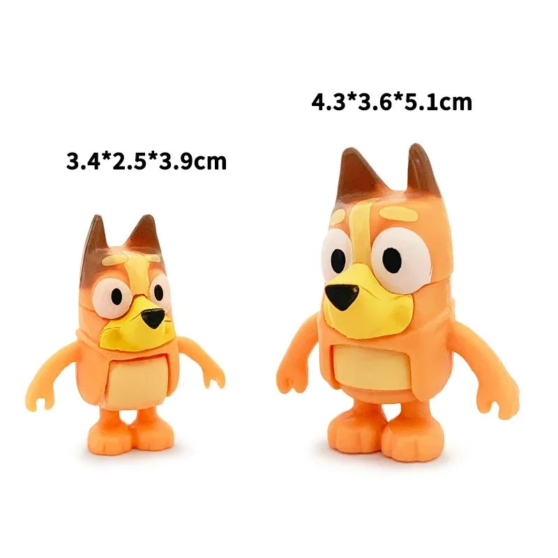 Bluey Family 8-Piece Figurine Set – Bingo & Friends Movable Action Figures Toy