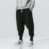 Men’s Cotton Linen Harem Pants – Baggy Streetwear Joggers with Elastic Waist thumbnail 2