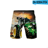 Children's 3D Tractor Truck Swim Shorts – Boys Beach & Sports Board Shorts thumbnail 1