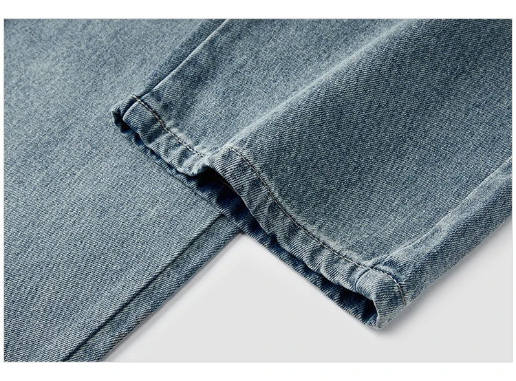 Semir Women’s 2025 Winter Wide-Leg Fleece-Lined Jeans – Full-Length Hong Kong Style Trousers