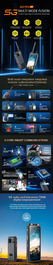 AORO M8 5G Rugged Smartphone with Thermal Imaging & Walkie Talkie – IP68 Waterproof, FHD+ Display, Android 13