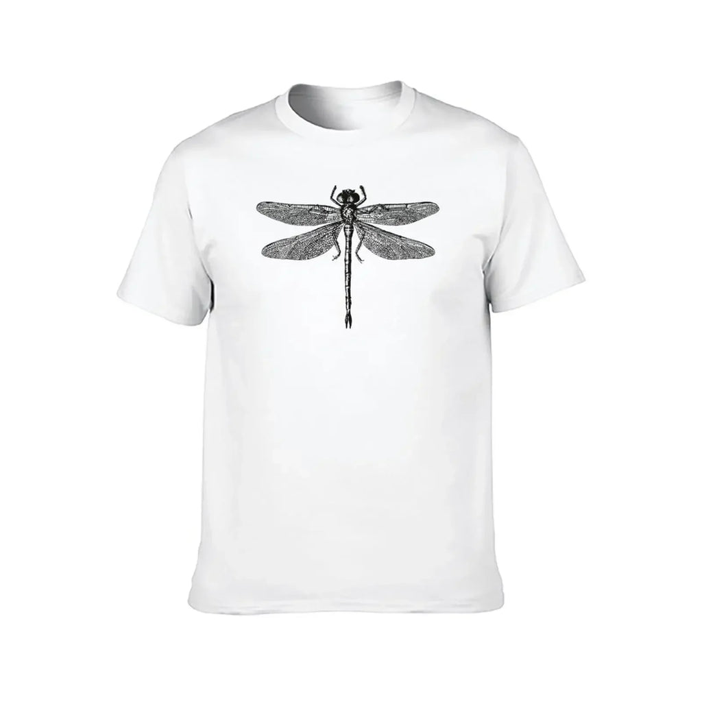 Men’s Dragonfly Print T-Shirt – Quick-Dry Cotton Casual Tee