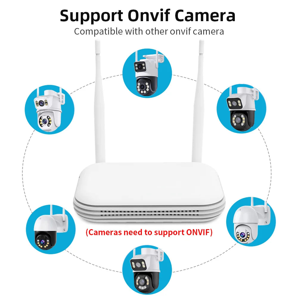 8CH NVR WiFi CCTV Security System 4MP/6MP IP Cameras with Audio & Two-Way Communication