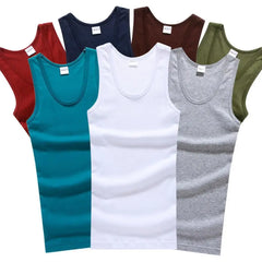 Men’s Sleeveless Cotton Fitness Tank Top – Breathable Summer Gym Vest