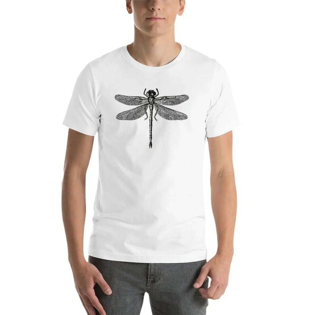 Men’s Dragonfly Print T-Shirt – Quick-Dry Cotton Casual Tee