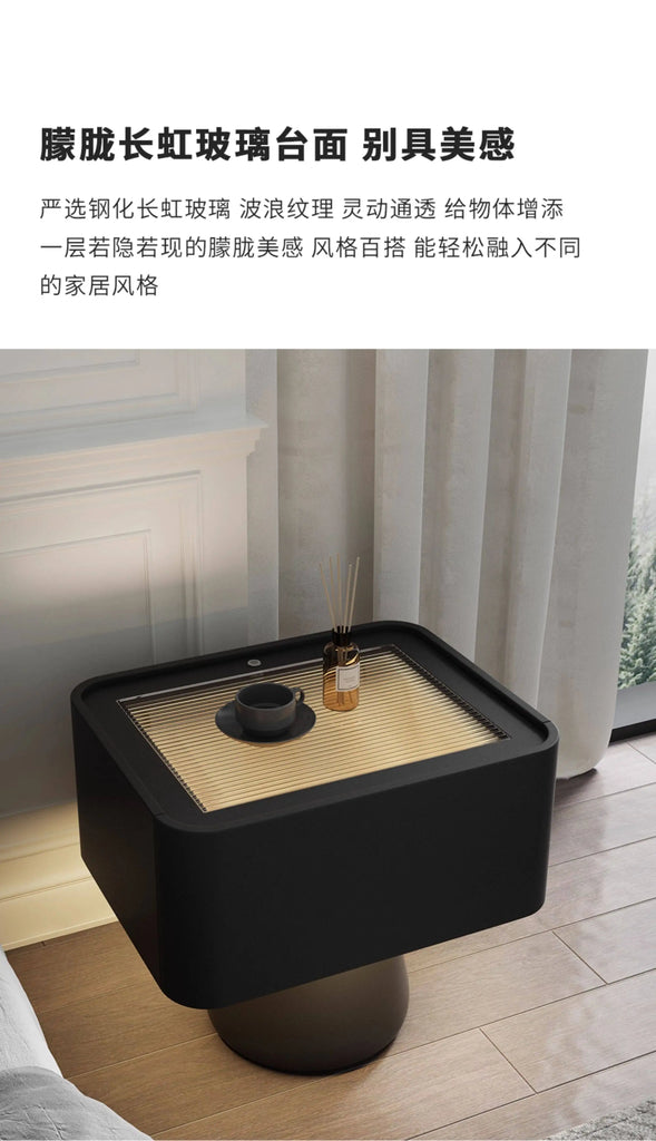 Space-Saving Vintage Bedside Table – Minimalist Luxury Wooden Nightstand