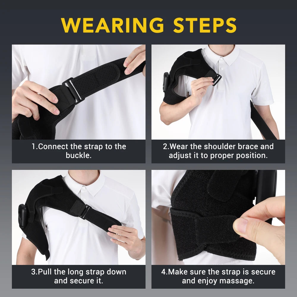 Wireless Shoulder Heating Pad With Massage 6 Temperature Levels App Control 5000mAh Battery AMH02