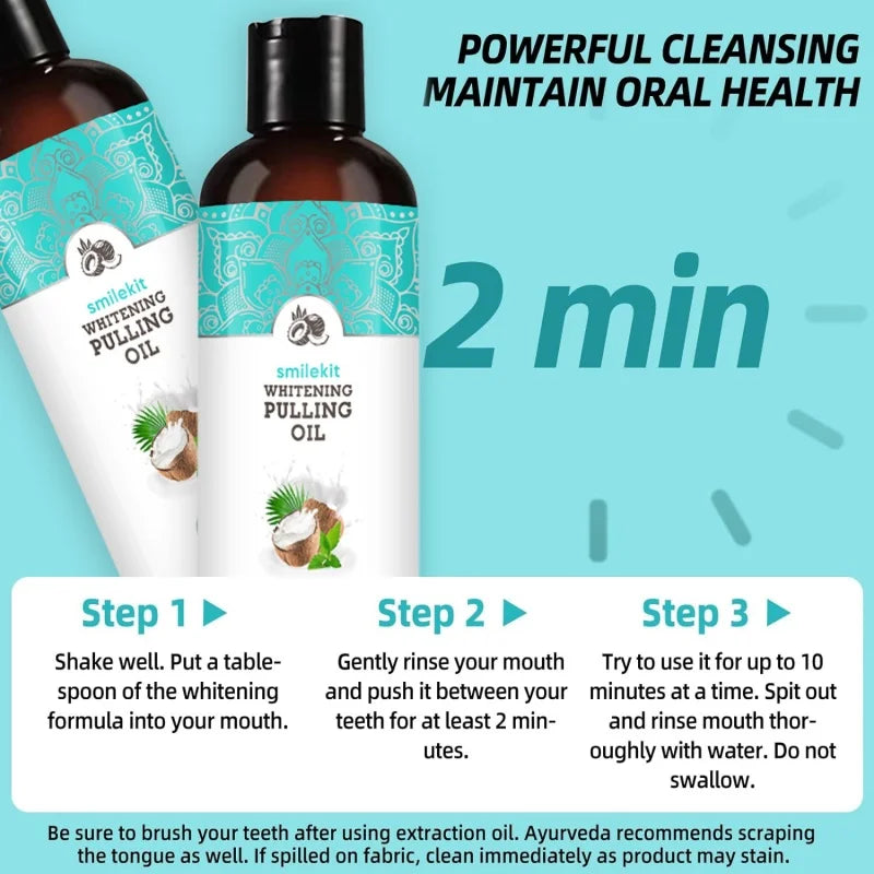 Natural Coconut Mint Pulling Oil Mouthwash Alcohol-Free Fresh Breath & Gum Care 100ml / 237ml