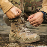 Men’s Tactical Combat Hiking Boots – Waterproof Nylon & Suede Outdoor High Tops for Work, Climbing & Trekking thumbnail 1
