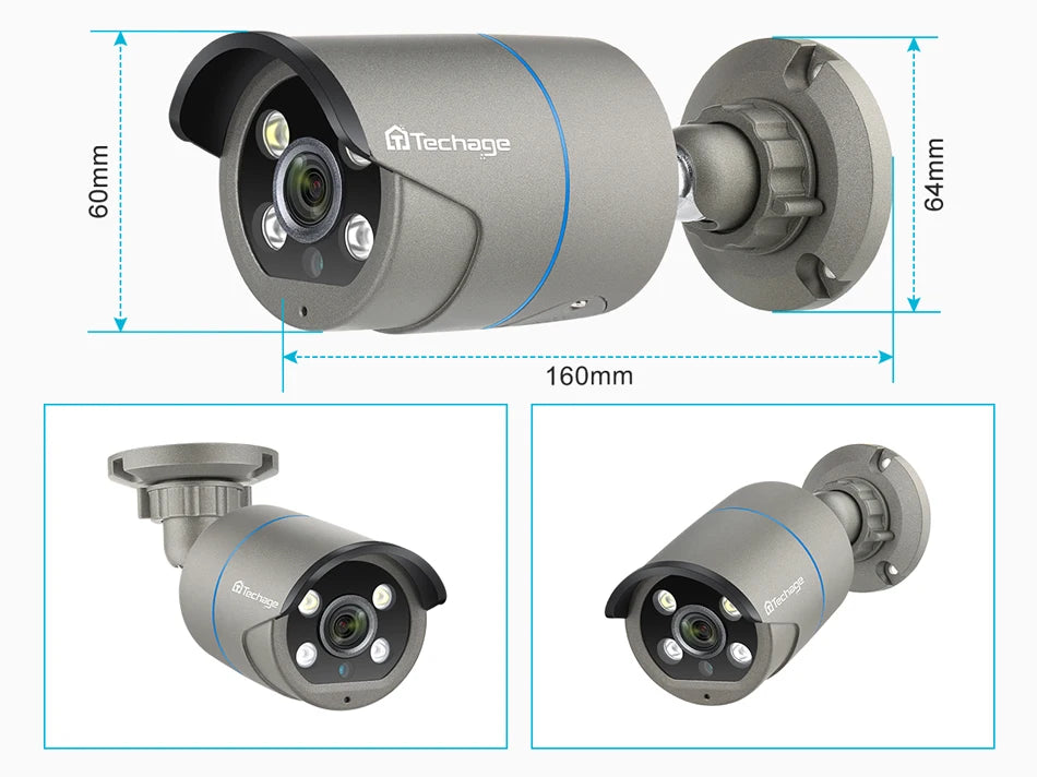 Techage 8CH 4MP POE Security Camera System Kit with AI Face Detection and Audio Recording
