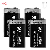 MATOV 9V 1100mAh USB Rechargeable Li-ion Battery – Type-C Charging | Long-Lasting Power for RC, Multimeters, Alarms & More thumbnail 23