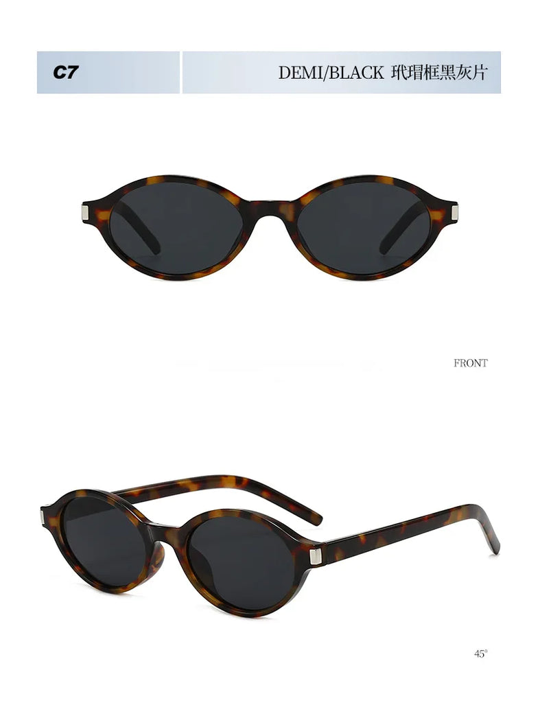 Oval Rice Nail Retro Fashion Sunglasses – Customizable Myopia Lenses 0~-6.0
