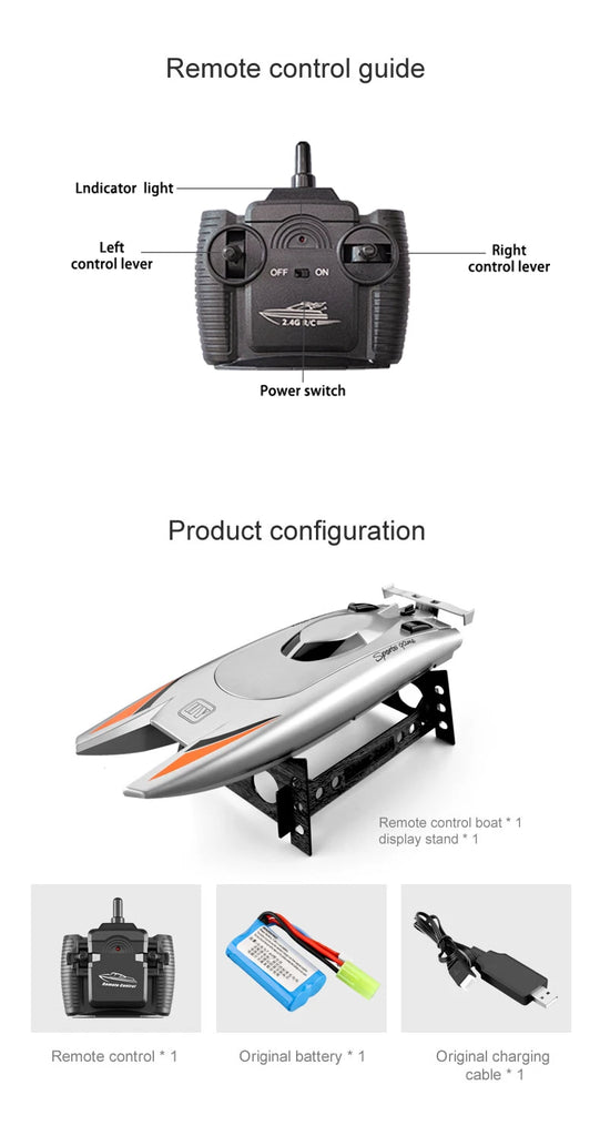 2.4G RC High Speed Racing Boat – Waterproof Double Motor Speedboat Toy (Model 805)