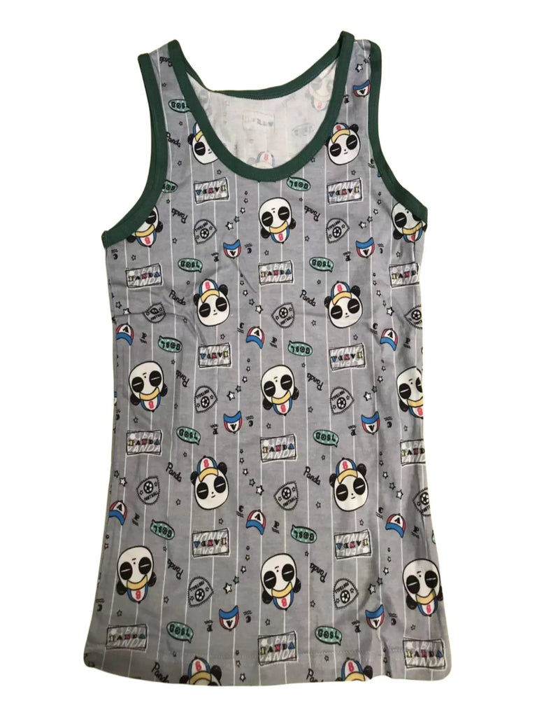 Boys Cartoon Dino Car Cotton Tank Top Singlet Underwear – Kids Summer Undershirt 3-10T