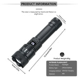 High Power 2000LM LED Tactical Flashlight with USB Charging, Zoom, and Display – Camping, Fishing, Emergency thumbnail 2