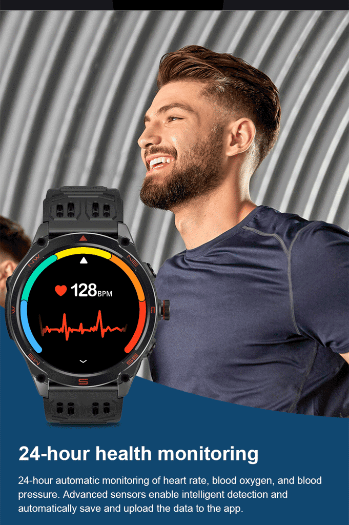 GUHUAVMI Professional GPS Outdoor Smartwatch – Military Grade, 1000mAh Battery, 10ATM Waterproof