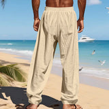 Men's 16-Color Breathable Linen Yoga Pants Loose Casual Sportswear for Spring/Summer thumbnail 24