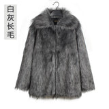 Men’s Faux Fox Fur Jacket Coat – Thick Shaggy Winter Outerwear thumbnail 21