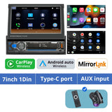 1Din 7'' Retractable Car Stereo with Wireless CarPlay & Android Auto, Bluetooth, FM, USB, AUX thumbnail 23
