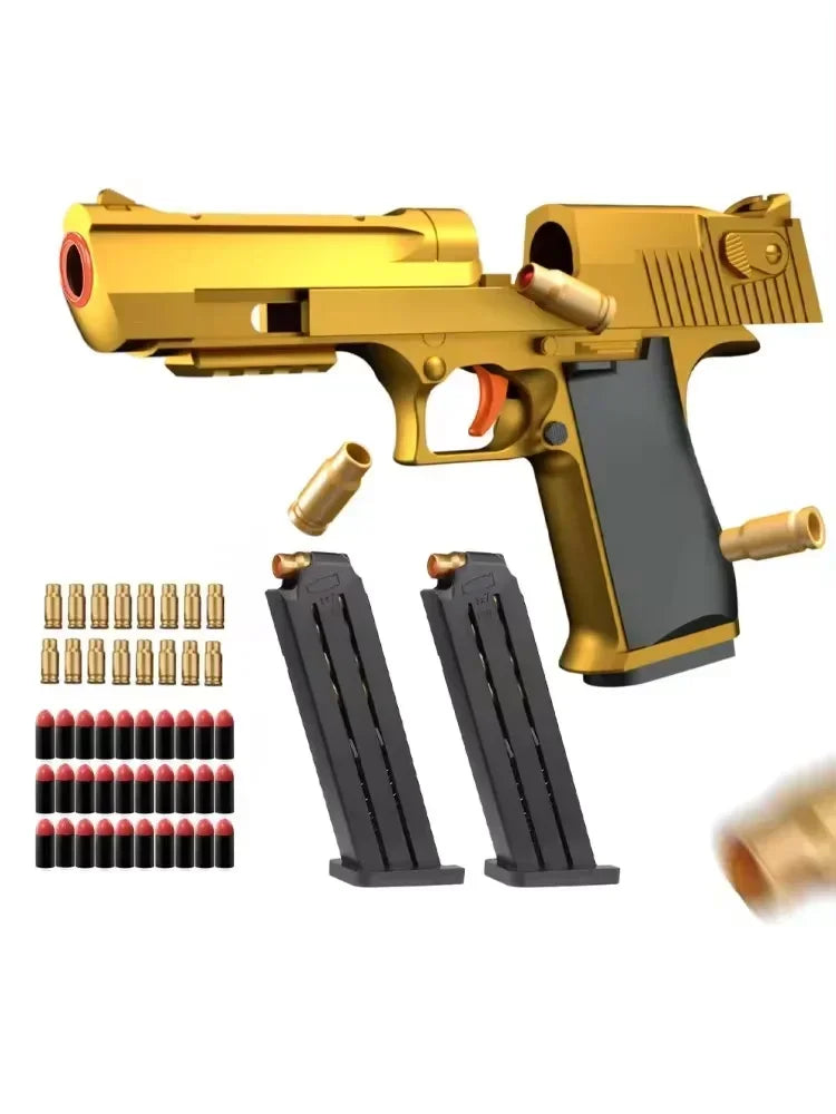 Desert Eagle Style Foam Dart Toy Pistol – Shell Ejection Soft Bullet Blaster for Kids 14+