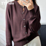 100% Cotton Women’s O-Neck Solid Cardigan – Luxury Designer Pullover thumbnail 5