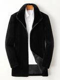 Men’s Winter Sheep Shearing Wool Jacket with Mink Fur Collar – Mid-Length Casual Coat thumbnail 25